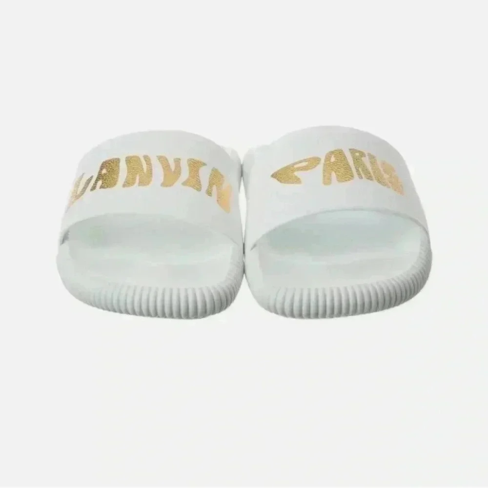 LANVIN Men’s Arpege Slide Logo Slip on Sandal flip flop Size 8.5 US / EU 42